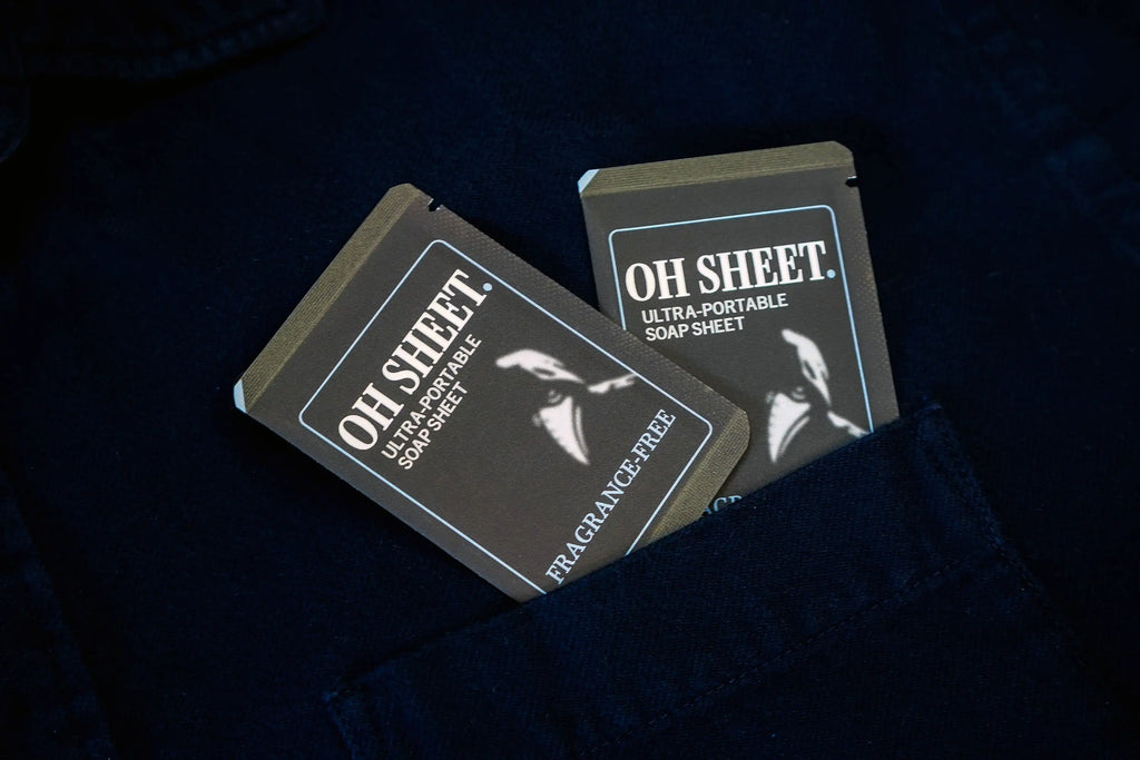 Portable paper soap sheets perfect size for jacket pockets