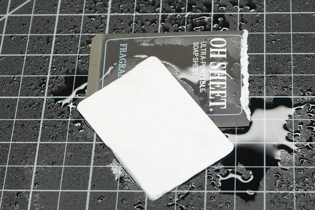 Thick paper soap sheet easily dissolves in water