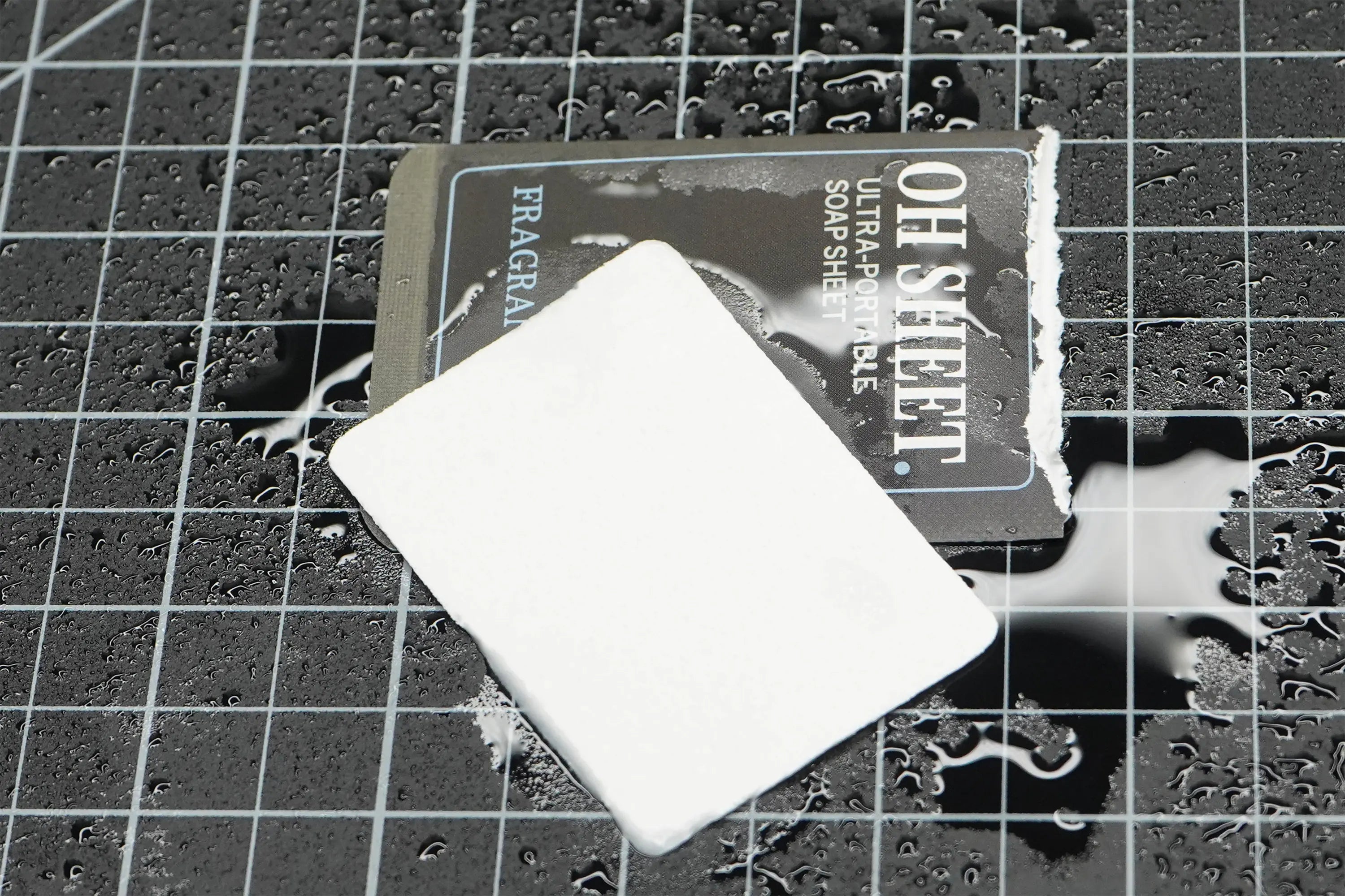 Thick paper soap sheet easily dissolves in water